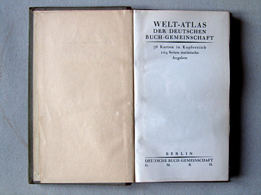 Welt-Atlas der DBG (ca. 1928)
Titelpagina / Title page