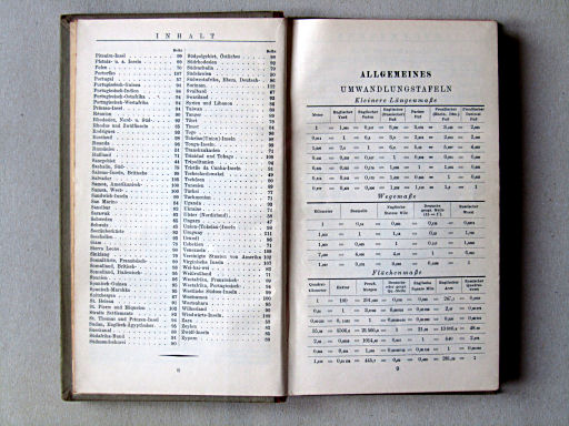 Welt-Atlas der DBG (ca. 1928)
Inhoudsopgave (3) / Table of contents (3)