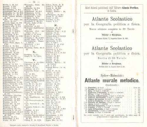 Perthes. Atlante tascabile (1891)
Register, reclame / Index, advertising