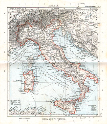 Perthes. Atlante tascabile (1891)
3. Italia