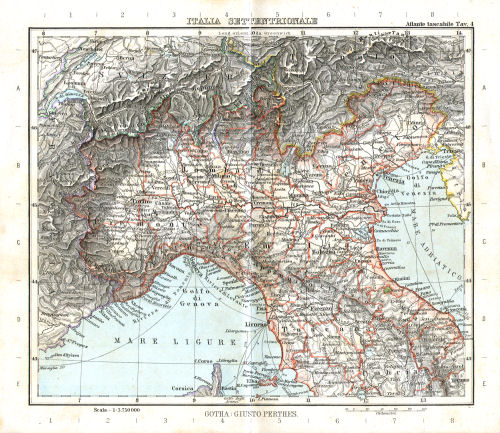 Perthes. Atlante tascabile (1891)
4. Italia Settentrionale