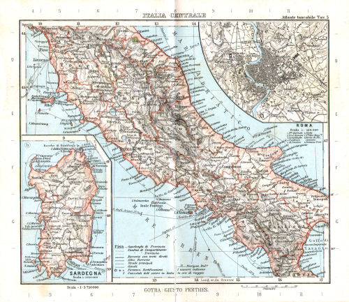 Perthes. Atlante tascabile (1891)
5. Italia Centrale