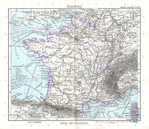 Perthes. Atlante tascabile (1891)
10. Francia