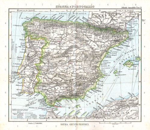 Perthes. Atlante tascabile (1891)
11. Spagna e Portogallo