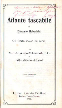 Perthes. Atlante tascabile (1902)
Titelpagina / Title page