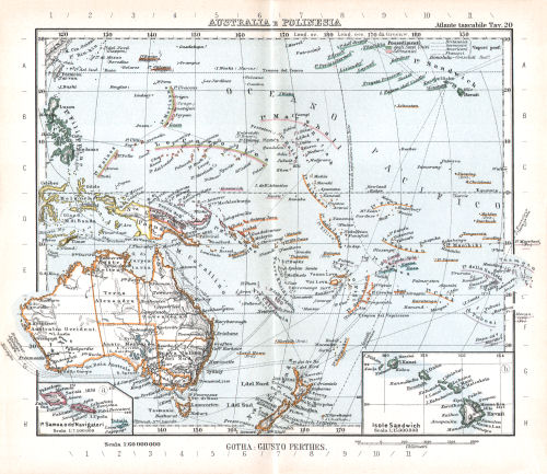 Perthes. Atlante tascabile (1912?)
20. Australia e Polinesia
