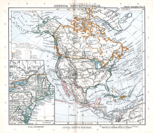 Perthes. Atlante tascabile (1912?)
21. America Settentrionale