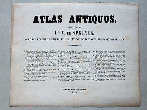 von Spruners Atlas antiquus, 1850
Latijnse titel met inhoudsopgave / Latin title with table of contents