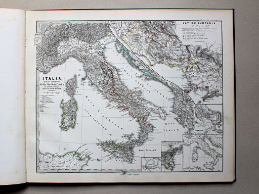 Spruner-Menke, Atlas antiquus, 1865
11. Italia, Gallia cisalpina, Sicilia, Sardinia, Corsica ab adventu Gallorum usque ad bellum Marsicum