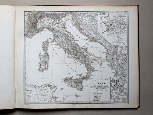 Spruner-Menke, Atlas antiquus, 1865
12. Italia, Gallia citerior, Illyricum, Sicilia, Sardinia, Corsica, quales post leges Plautiam Papiriam et Pompeiam usque ad bellum Actiacum fuerunt