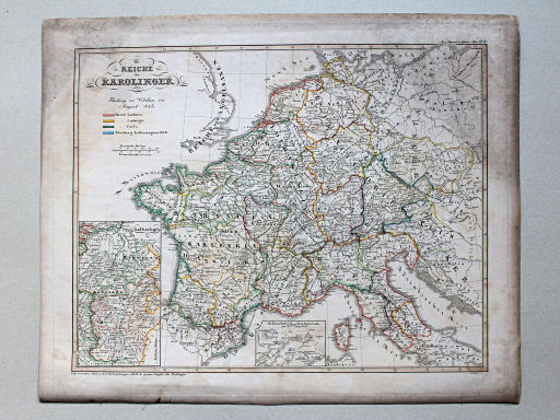 von Spruners Atlas zur Geschichte der Staaten Europas, 1846
12. Die Reiche der Karolinger. Theilung zu Verdun im August 843