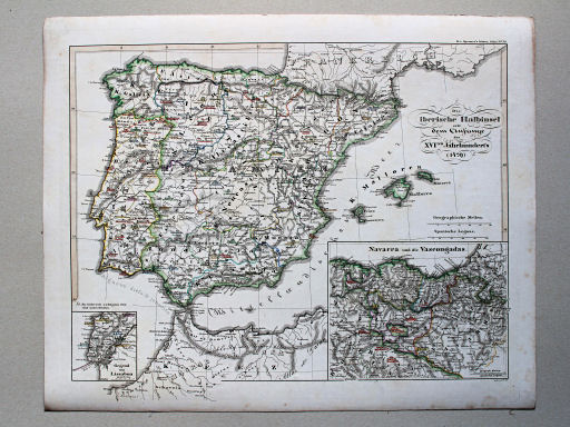 von Spruners Atlas zur Geschichte der Staaten Europas, 1846
39. Die iberische Halbinsel seit dem Anfange des XVIten Jahrhundert's (1479)