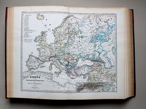 Spruner-Menke, Hand-Atlas Mittelalter neuere Zeit, 1880
13. Europa nach seinen ethnographischen Verhältnissen in der Mitte des XIX. Jahrhunderts