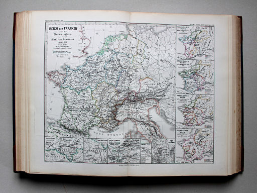 Spruner-Menke, Hand-Atlas Mittelalter neuere Zeit, 1880
29. Reich der Franken unter den Merowingern und bis auf Karl den Grossen 486-768