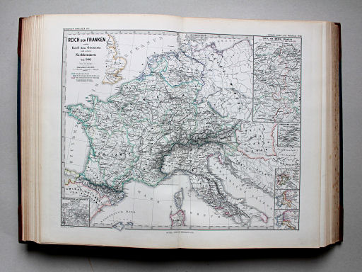 Spruner-Menke, Hand-Atlas Mittelalter neuere Zeit, 1880
30. Reich der Franken unter Karl dem Grossen und seinen Nachkommen bis 900