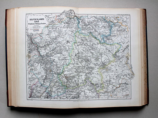 Spruner-Menke, Hand-Atlas Mittelalter neuere Zeit, 1880
34. Deutschlands Gaue IV. Südliches Thüringen. Franken