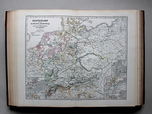 Spruner-Menke, Hand-Atlas Mittelalter neuere Zeit, 1880
42. Deutschland nach seiner kirchlichen Eintheilung von der Mitte des XI Jahrhunderts bis zur Reformation