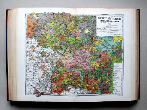 Spruner-Menke, Hand-Atlas Mittelalter neuere Zeit, 1880
47. Südwest Deutschland mit Elsass u. östl. Lothringen vor Ausbruch der französischen Revolution 1789