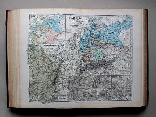 Spruner-Menke, Hand-Atlas Mittelalter neuere Zeit, 1880
50. Deutschland 1866-1871 von der Gründung des Norddeutschen Bundes bis zur Constituirung des deutschen Reichs