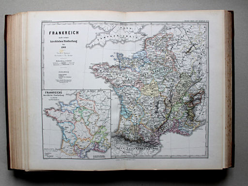Spruner-Menke, Hand-Atlas Mittelalter neuere Zeit, 1880
53. Frankreich nach seiner kirchlichen Eintheilung bis 1322