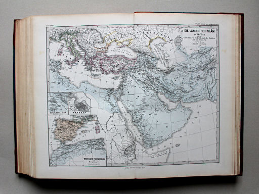 Spruner-Menke, Hand-Atlas Mittelalter neuere Zeit, 1880
81. Die Länder des Islâm unter den Abbâsiden bis zur Einnahme von Bagdâd durch die Bûjiden 750 bis 945 n. Ch.