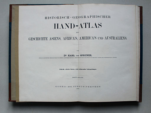 von Spruners Atlas zur Geschichte Asiens etc. 1855
Titelpagina zonder inhoudsopgave / Title page without table of contents