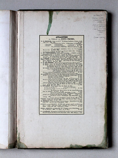 Stieler's Hand-Atlas der Aarde, 1852
Schutblad achterin / Rear endpaper