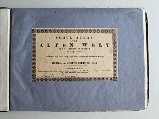 Schul-Atlas der alten Welt, 1846
Voorkant band / Front cover