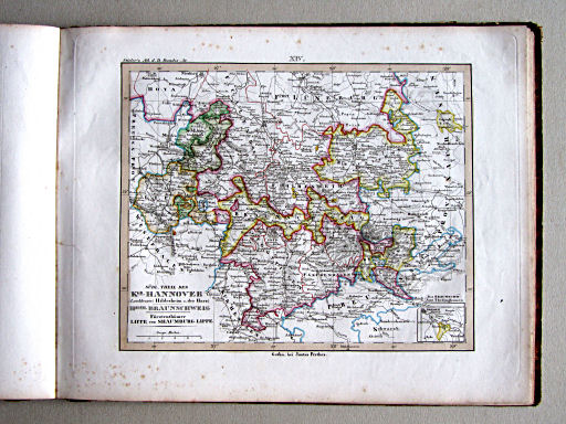 Kleiner Atlas der Deutschen Bundes-Staaten, 1838
14. Südl. Theil des Kgr. Hannover (Landdrostei Hildesheim u. der Harz). Hzgth. Braunschweig. Fürstenthümer Lippe und Shaumburg-Lippe