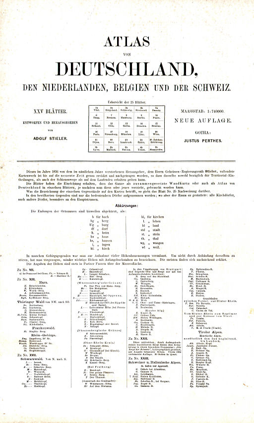 Stielers Atlas von Deutschland
Titelpagina 1867 (voorkant) / Title page 1867 (recto)