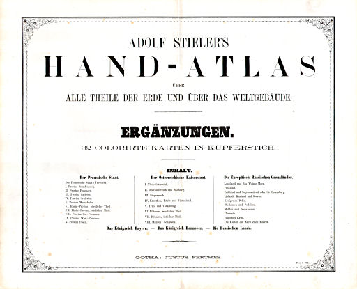 Stielers Hand-Atlas. Ergänzungen (1862-1866)
Titelpagina
