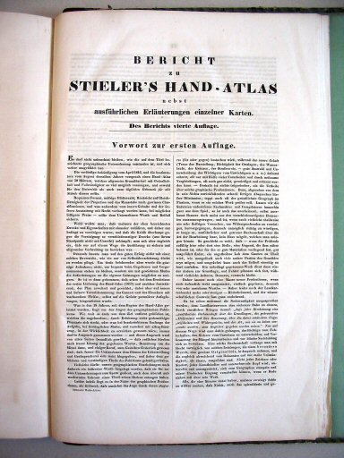 Stielers Hand-Atlas, 1847
Bericht zu Stieler's Hand-Atlas, p. 1