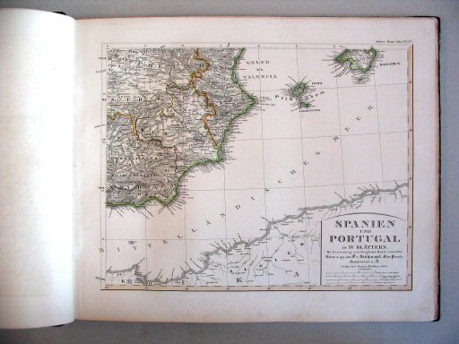 Stielers Hand-Atlas, 1847
13e. Spanien und Portugal, südöstliches Blatt (1845)
Spanje en Portugal, zuidoost
Spain and Portugal, southeast