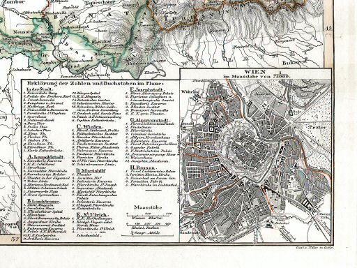 Stielers Hand-Atlas, 1847
26. Wien (Nebenkarte)
Wenen (bijkaart) / Vienna (inset map)