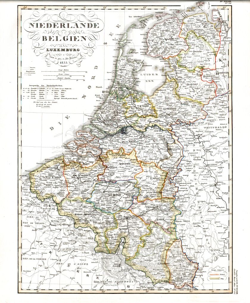 Stielers Hand-Atlas, 1847
29. Niederlande, Belgien, Luxemburg (1845)
Nederland, België, Luxemburg
Netherlands, Belgium, Luxemburg (scan)