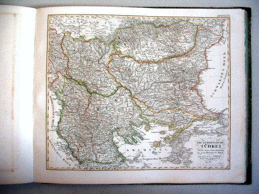 Stielers Hand-Atlas, 1847
38b. Die Europäische Türkei von der Gränze Griechenlands bis zu den Mündungen der Donau (1845)
Europees Turkije van de grens met Griekanland tot de Donaudelta
Turkey in Europe from the border of Greece to the Danube Delta