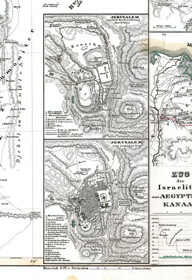 Stielers Hand-Atlas, 1847
42b. Jerusalem (Nebenkarten)
Jeruzalem (bijkaarten) / Jerusalem (inset maps)