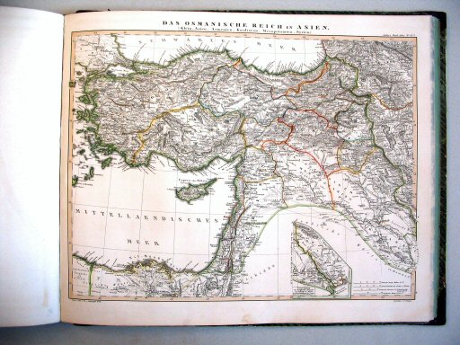 Stielers Hand-Atlas, 1847
43a. Das Osmanische Reich in Asien (Klein-Asien, Armenien, Kurdistan, Mesopotamien, Syrien) (1846)
Het Aziatische deel van het Ottomaanse Rijk (Klein-Azië, Armenië, Koerdistan, Mesopotamië, Syrië)
The Asian part of the Ottoman Empire (Anatolia, Armenia, Kurdistan, Mesopotamia, Syria)