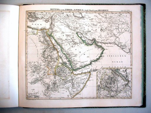 Stielers Hand-Atlas, 1847
45b. Mittel- und Nord-Africa (östl. Theil) und Arabien (1845)
Noord- en Midden-Afrika (oostelijk deel) en Arabië
North and Central Africa (eastern half) and Arabia