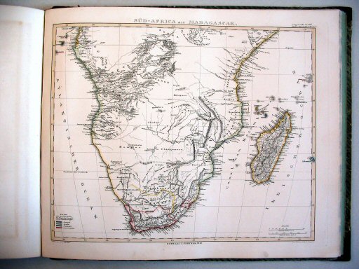 Stielers Hand-Atlas, 1847
45c. Süd-Africa mit Madagascar (1846)
Zuidelijk Afrika en Madagaskar
Southern Africa and Madagascar