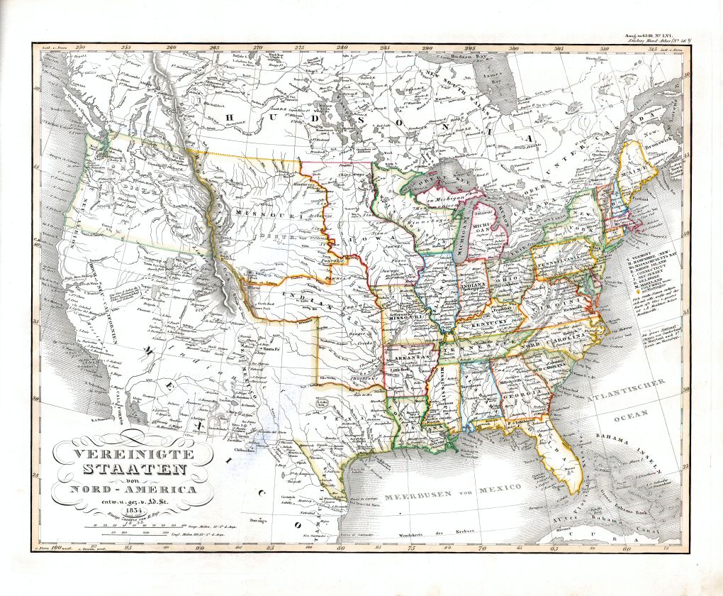 Stielers Hand-Atlas, 1847
46b. Vereinigte Staaten von Nord-America (1847)
Verenigde Staten van Noord-Amerika
United States of North America (scan)