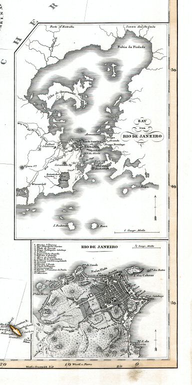 Stielers Hand-Atlas, 1847
49c. Rio de Janeiro (Nebenkarten)
Rio de Janeiro (bijkaarten) / Rio de Janeiro (inset maps)