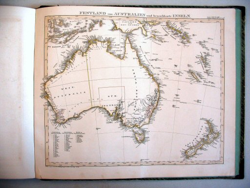 Stielers Hand-Atlas, 1847
50b. Festland von Australien und benachbarte Inseln (1847)
Vasteland van Australië en naburige eilanden
Australian Continent and neighbouring islands