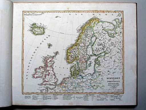 Stielers Hand-Atlas, 1853
16a. Schweden und Norwegen, Dänemark, Island u. Faer-Öer (1852)