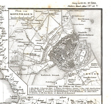 Stielers Hand-Atlas, 1853
16b. Plan von Kopenhagen (1852)