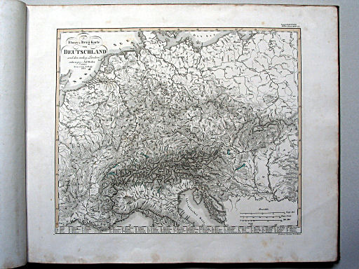 Stielers Hand-Atlas, 1853
18. Fluss- und Bergkarte von Deutschland und den anliegenden Ländern (1853)