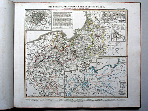 Stielers Hand-Atlas, 1853
22b. Die Preussischen Provinzen Preussen und Posen. Mit Uebersicht des Preussischen Staats (1853)