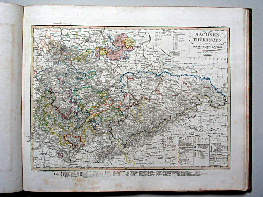 Stielers Hand-Atlas, 1853
27.28. Sachsen, Thüringen und benachbarte Laender (1850)