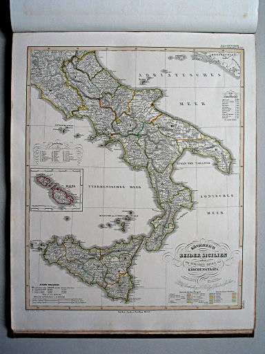 Stielers Hand-Atlas, 1853
34b. Königreich beider Sicilien nebst dem südlichen Theile des Kirchenstaats (1852)