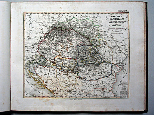 Stielers Hand-Atlas, 1853
35a. Galizien, Ungarn, Slavonien und Croatien, Siebenbürgen und Dalmatien, Moldau, Wallachey (1853)